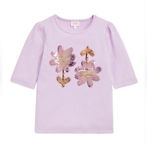 💜 Like New Seed Heritage Sequin Daisy Motif Tee Orchid Pink Size 3T